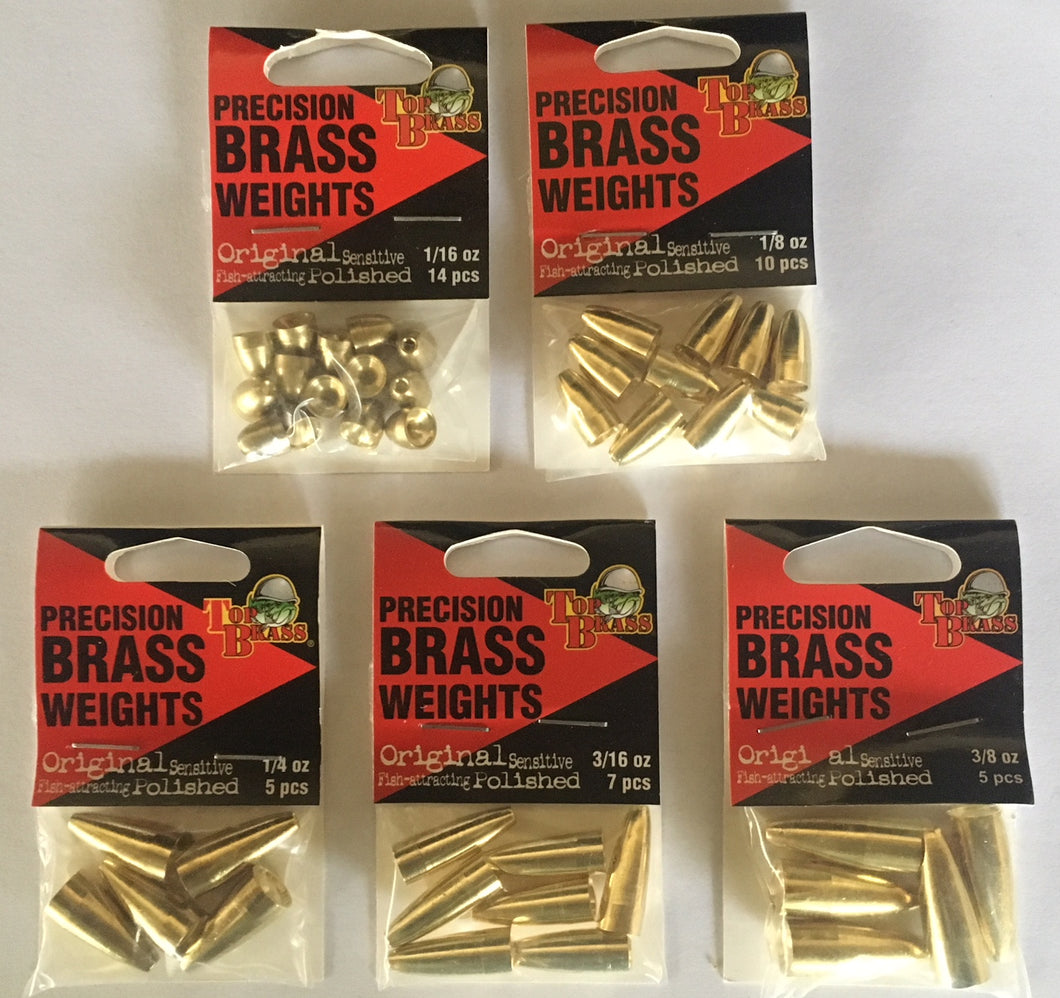 Top Brass - Precision Worm Weights BULLET WEIGHTS – Fishing Products and  More